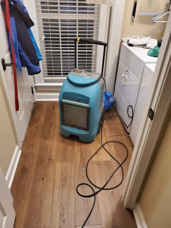 Commercial dehumidifier deployed for Flood Damage Cleanup in La Plata